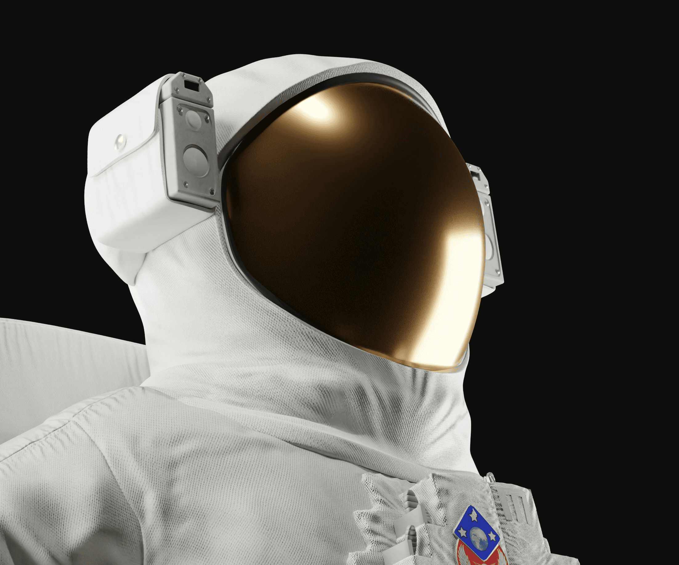 an astronaut in a white space suit is flying through the air
